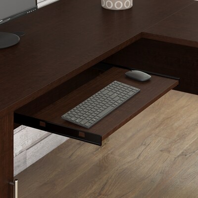 Bush Furniture Somerset 60"W L Shaped Desk with Storage, Mocha Cherry (WC81830K)