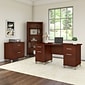 Bush Furniture Somerset 60W Office Desk with Lateral File Cabinet and 5 Shelf Bookcase, Hansen Cherry (SET013HC)