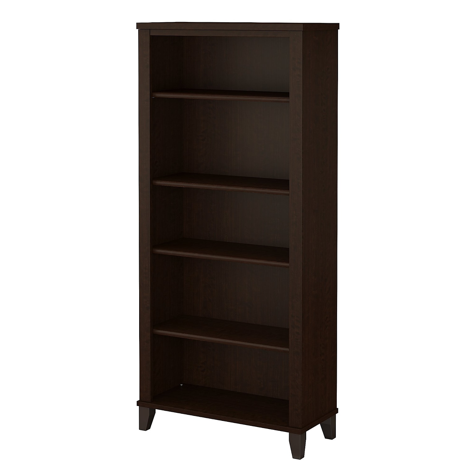 Bush Furniture Somerset 65.21 5-Shelf Bookcase with Adjustable Shelves, Mocha Cherry Laminate (WC81865)