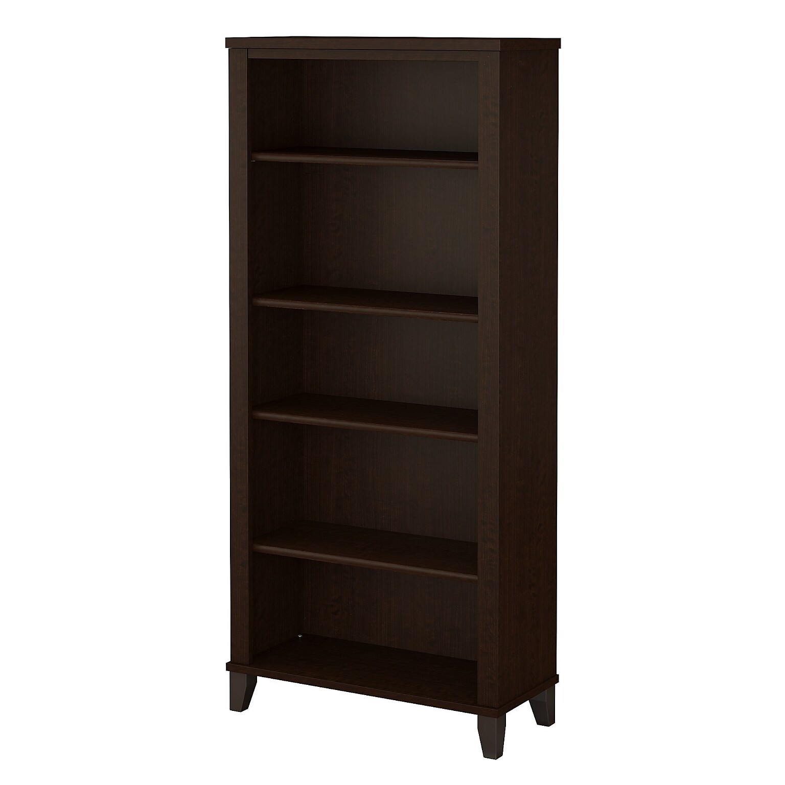 Bush Furniture Somerset 65.21 5-Shelf Bookcase with Adjustable Shelves, Mocha Cherry Laminate (WC81865)