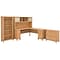 Bush Furniture Somerset 72W L Shaped Desk with Hutch, Lateral File Cabinet and Bookcase, Maple Cross