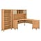 Bush Furniture Somerset 72W L Shaped Desk with Hutch and 5 Shelf Bookcase, Maple Cross (SET011MC)