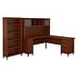 Bush Furniture Somerset 72"W L Shaped Desk with Hutch and 5 Shelf Bookcase, Hansen Cherry (SET011HC)