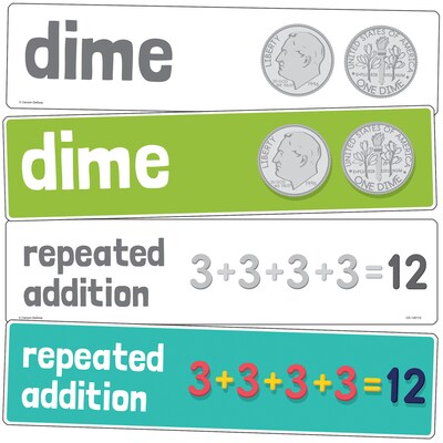 Carson-Dellosa Learning Cards Math Word Wall, Grade 2, 60 Cards/Set (145113)