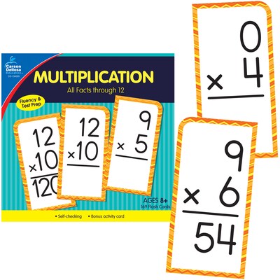 Carson-Dellosa Multiplication All Facts through 12 Flash Cards, 170/Set (134055)