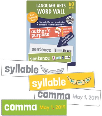 Carson-Dellosa Learning Cards Language Arts Word Wall, Grade 1, 60 Cards/Set (145115)