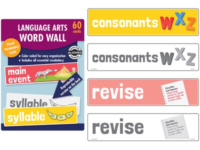 Carson-Dellosa Learning Cards Language Arts Word Wall, Kindergarten, 60 Cards/Set (145114)