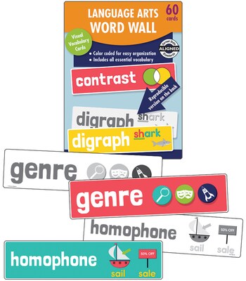 Carson-Dellosa Learning Cards Language Arts Word Wall, Grade 2, 60 Cards/Set (145116)