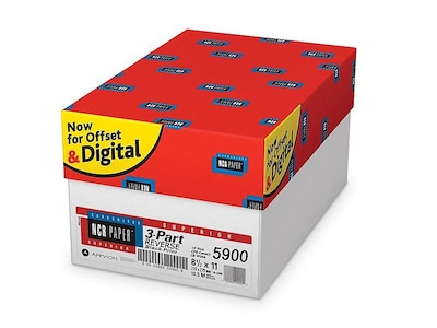 Appleton NCR Superior 8.5 x 11 3-Part Reverse Carbonless Paper, 501 Sheets/Ream, 10 Reams/Carton (