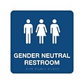 Cosco Gender Neutral Restroom Sign, 9 x 9, White/Blue (SVA9X9GN)
