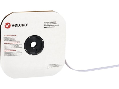 Velcro 0.75 x 900 Sticky Back Hook Fastener, White, Each (HLVEL111W)