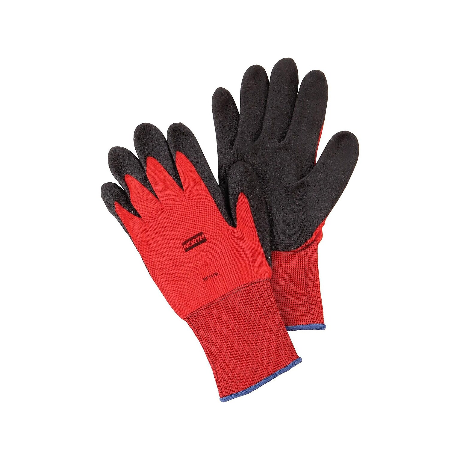 North by Honeywell NorthFlex Red PVC Gloves, Red/Black, Dozen (NF11/8M)