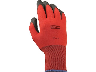 North by Honeywell NorthFlex Red Nylon PVC Gloves, Red/Black, 12 Pairs/Pack (NF11/9L)