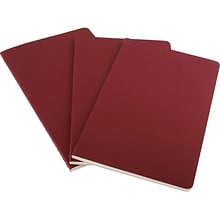 Moleskine Cahier Journal, Set of 3, Soft Cover, Large, 5 x 8.25, Ruled, Cranberry Red (931014)