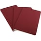 Moleskine Cahier Journal, Set of 3, Soft Cover, Large, 5" x 8.25", Ruled, Cranberry Red (931014)