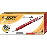 BIC Velocity Retractable Ballpoint Pens, Medium Point, Red Ink, Dozen (16268/VLG11RD)