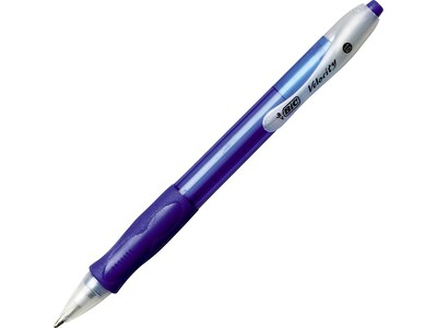 BIC Velocity Retractable Ballpoint Pens, Medium Point, Blue Ink, Dozen (16263/VLG11BL)