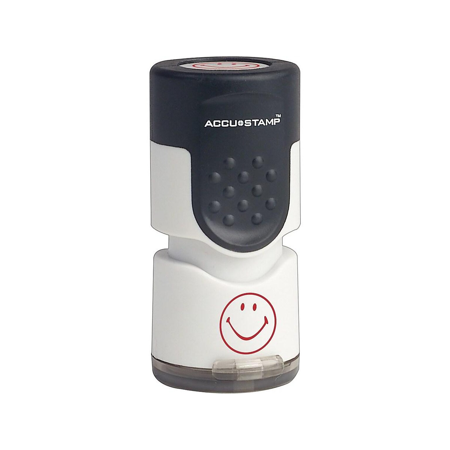Accu-Stamp Pre-Inked Stamp, Smiley Face, Red Ink (030725)