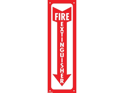 Cosco Fire Extinguisher Indoor/Outdoor Wall Sign, 4L x 13H, Red/White (098063)