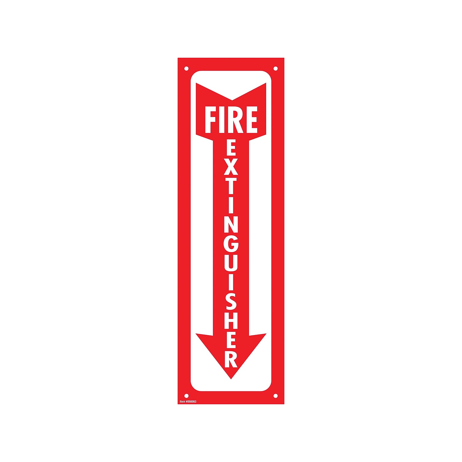 Cosco Fire Extinguisher Indoor/Outdoor Wall Sign, 4L x 13H, Red/White (098063)