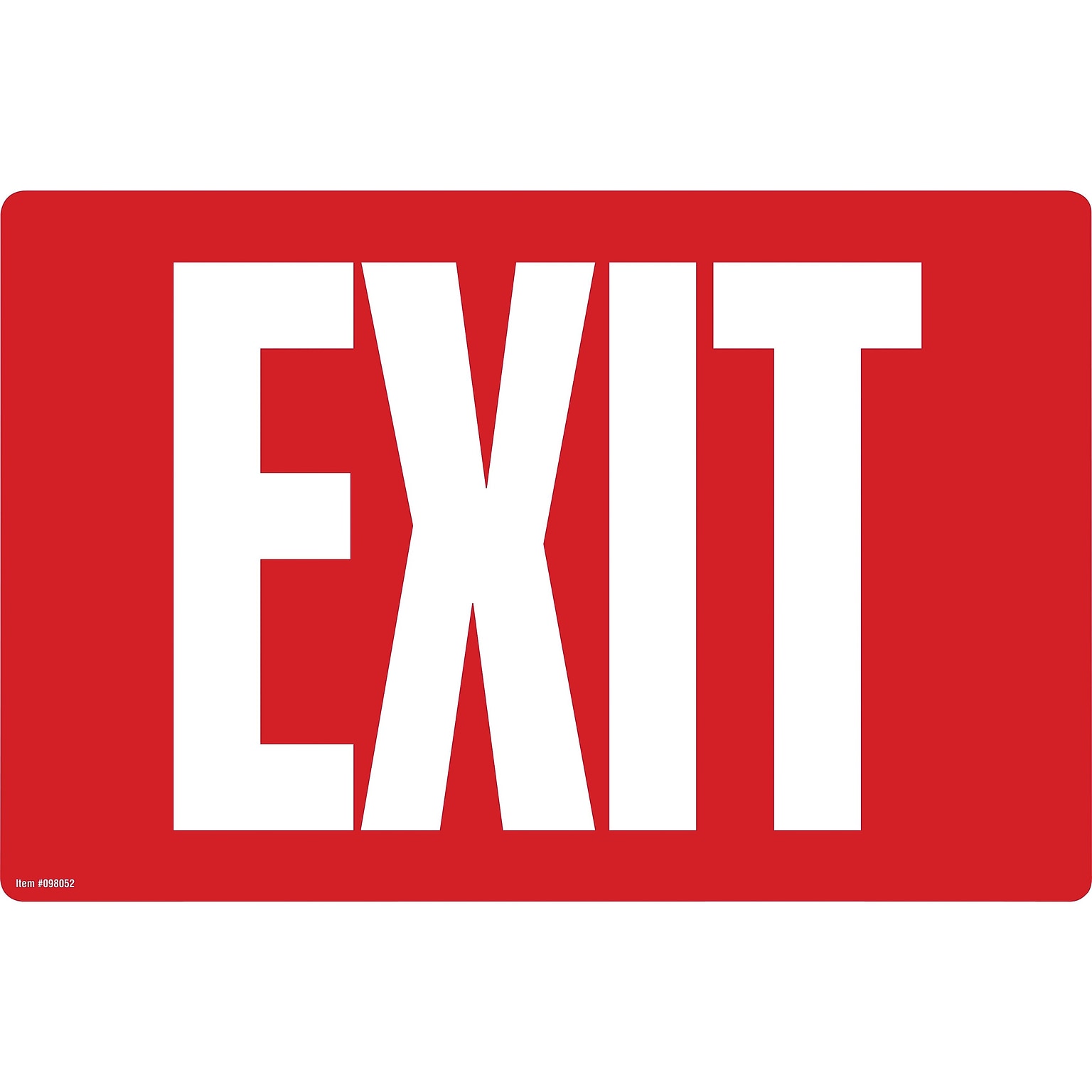 Cosco Exit Indoor Wall Sign, 12L x 8H, Red/White (098052)