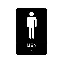 Cosco® Women and Men Indoor Door Signs, 5.9L x 9H, Black/White, 2/Set (098095)