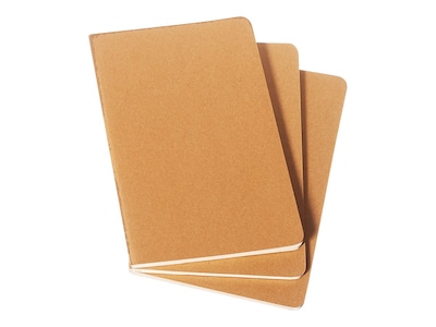 Moleskine Cahier Journal, Set of 3, Soft Cover, Large, 5 x 8.25, Ruled,  Kraft Brown (704987)