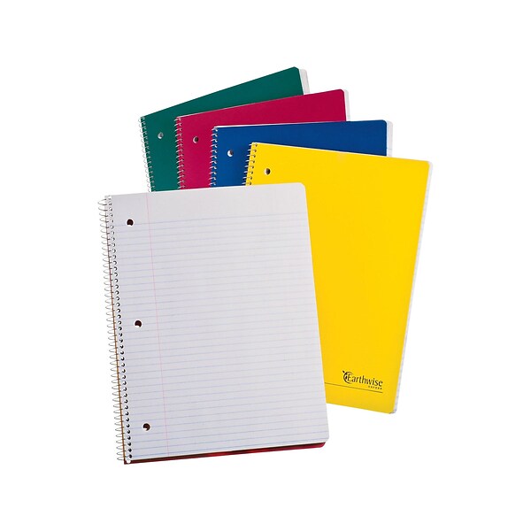 Oxford Earthwise 1-Subject Notebook, 8.5 x 11, College Ruled, 100 Sheets, Assorted Colors (25207)