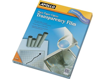 Apollo Uncoated Transparency Film, 8.5 x 11, 100/Box (PP100CE)