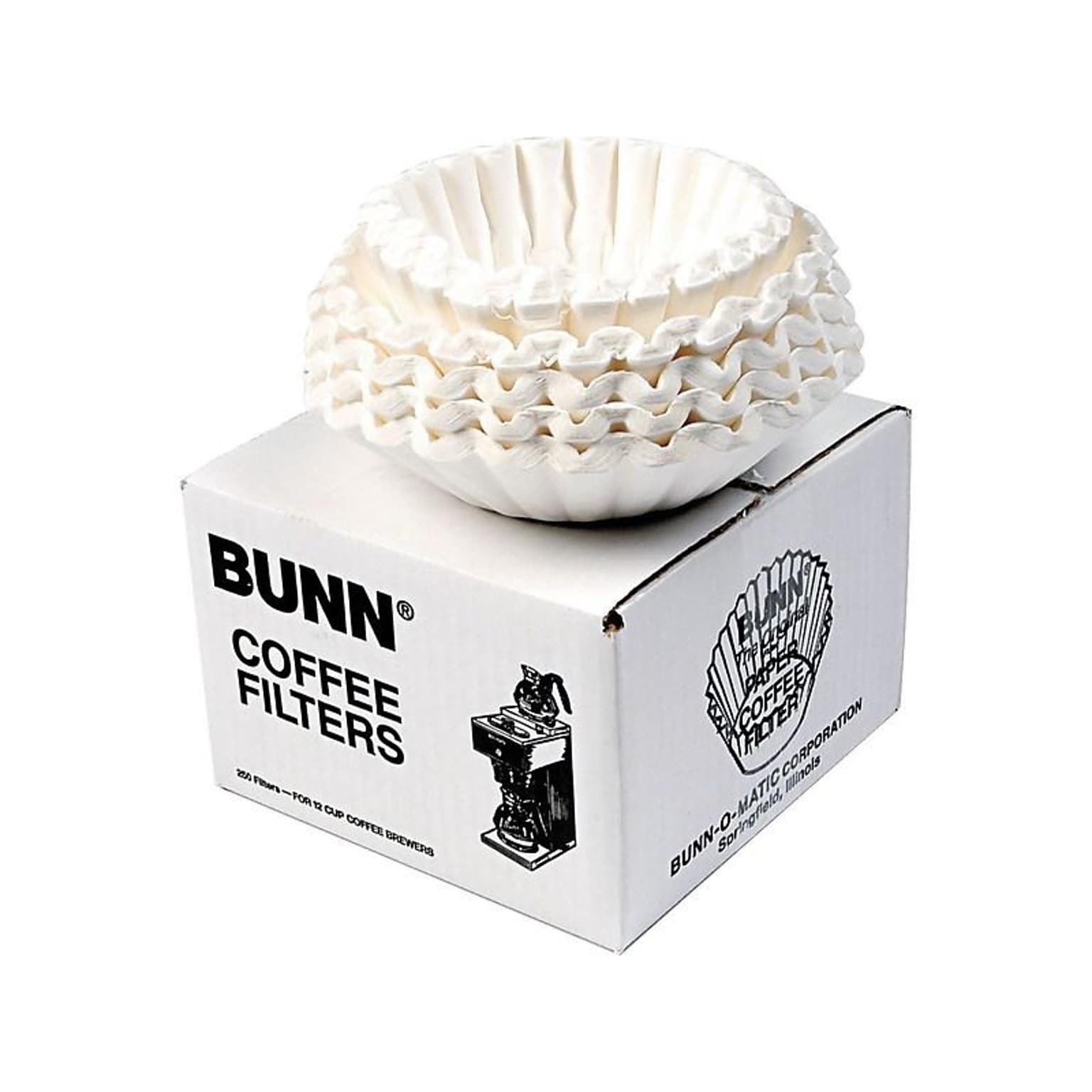 Bunn 12-Cup Paper Coffee Filter, Basket, 250/Pack (BUN00525)