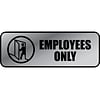 Cosco Employees Only Indoor Wall Sign, 9.2L x 3.5H, Gray/Black (098206)