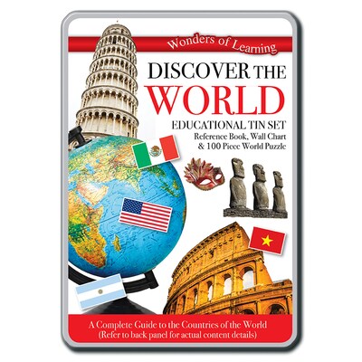 Round World Products Wonders of Learning Tin Set, Discover the World, 2 Sets (RWPTS05BN)