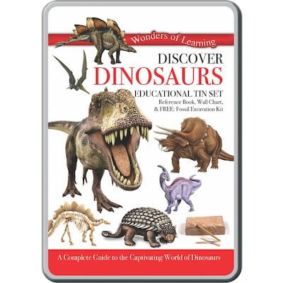 Round World Products Wonders of Learning Tin Set, Discover Dinosaurs, 2 Sets (RWPTS03BN)