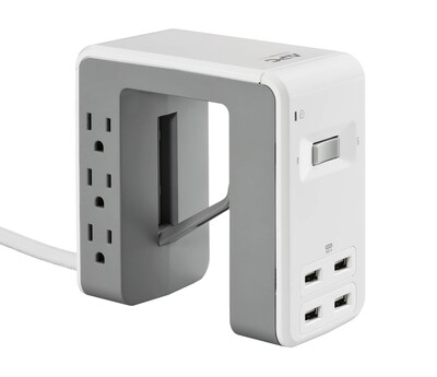 Apc Essential 6 Outlet Desk Clip Surge Protector 4 Usb 6 Cord