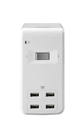 APC Essential 6 Outlet Desk Clip Surge Protector, 4 USB, 6' Cord (PE6U4W)