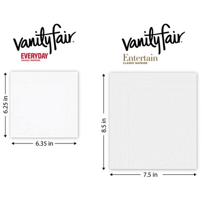 Vanity Fair Everyday Luncheon Napkins, 2-Ply, White, 100/Pack (35501)