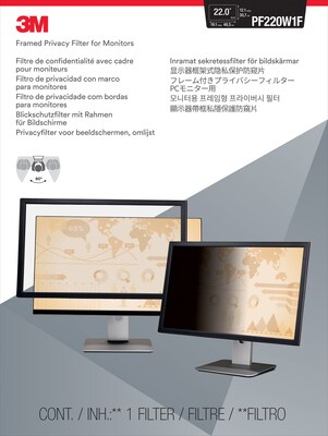 3M™ Framed Privacy Filter for 22 Widescreen Monitor (16:9) (PF220W1F)