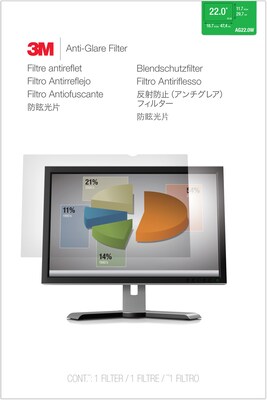 3M Anti-Glare Privacy Filter for 22 Monitor, 16:10 Aspect Ratio (AG220W1B)
