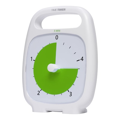 Time Timer Plus, 5 Minute, White (TTMTT05W)