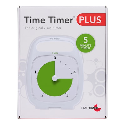 Time Timer Plus, 5 Minute, White (TTMTT05W)