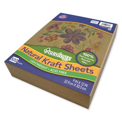 Pacon Ecology Natural Kraft Sheets, 9 x 12 Construction Paper, Kraft, 2 Packs (PAC5713BN)