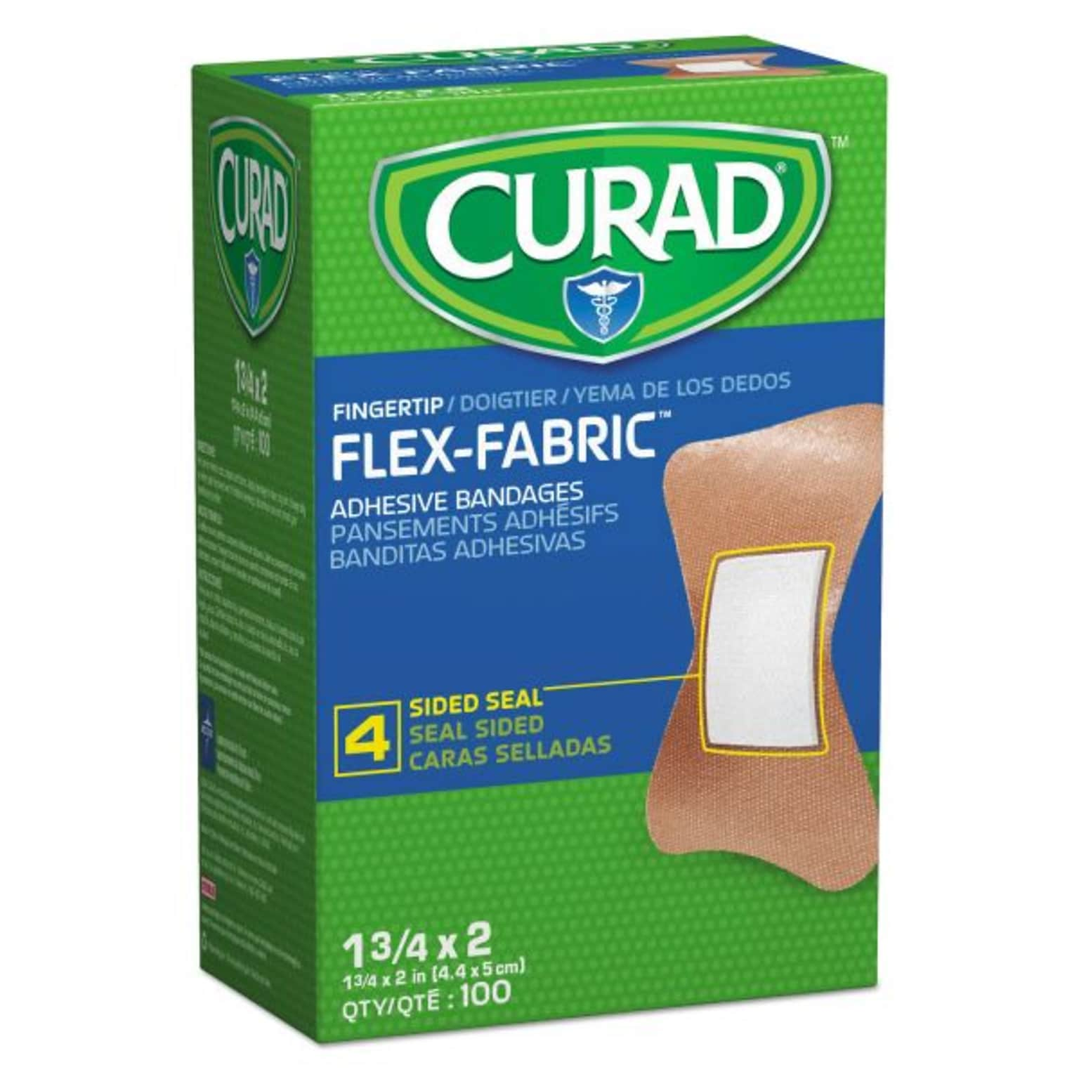 Adhesive Bandages, Finger Tip, 2-1/8x1-1/2, 100/BX