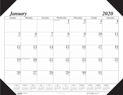 House of Doolittle 2020 Monthly Desk Pad Calendar Economy 18.5 x 13 (HOD0124)