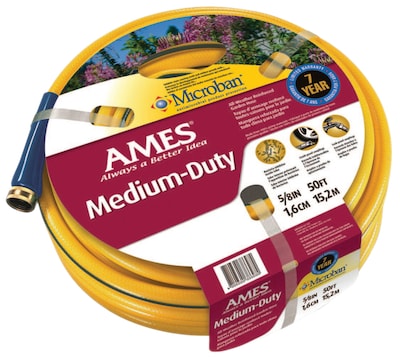 AMES® All Weather Garden Hoses, 5/8 in x 50 ft, Yellow (027-4008100A)
