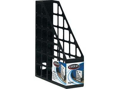 Eldon MagFile 11.63H x 3W x 9.63D Plastic Magazine File, Black, Each (40406ROS)