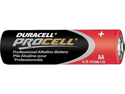 Duracell Procell Alkaline Battery, AA, 4 Pack (PC1500/PC1500BK)