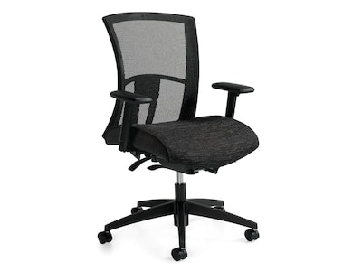 Global Vion Mesh Back Fabric Computer and Desk Chair, Black (6321-8-UR22)