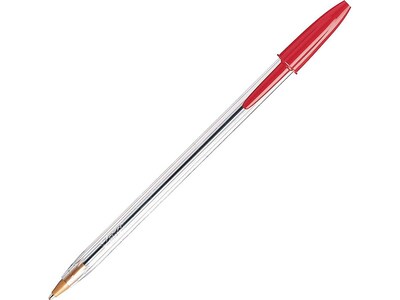 BIC Cristal Ballpoint Pens, Medium Point, Red Ink, Dozen (10128/MS11RD)