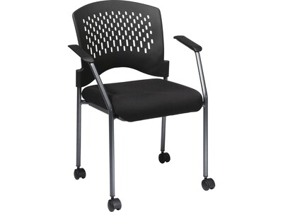 Office Star Proline II Plastic Back Fabric Guest Chair, Black (8640-231)