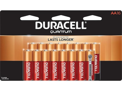 Duracell Quantum Alkaline Battery, AA, 16 Pack (QU1500B16Z11)